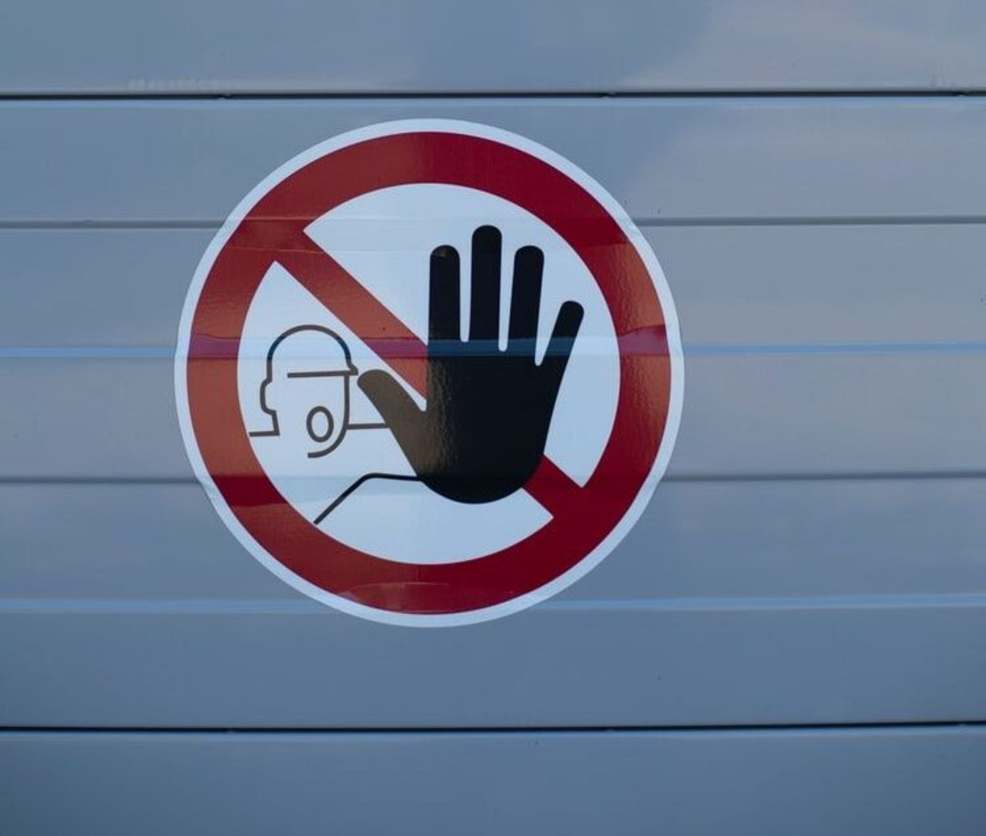 do not touch sticker